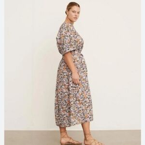 Vince Wisteria Vine Cuffed-Sleeve Belted‎ Maxi Dress